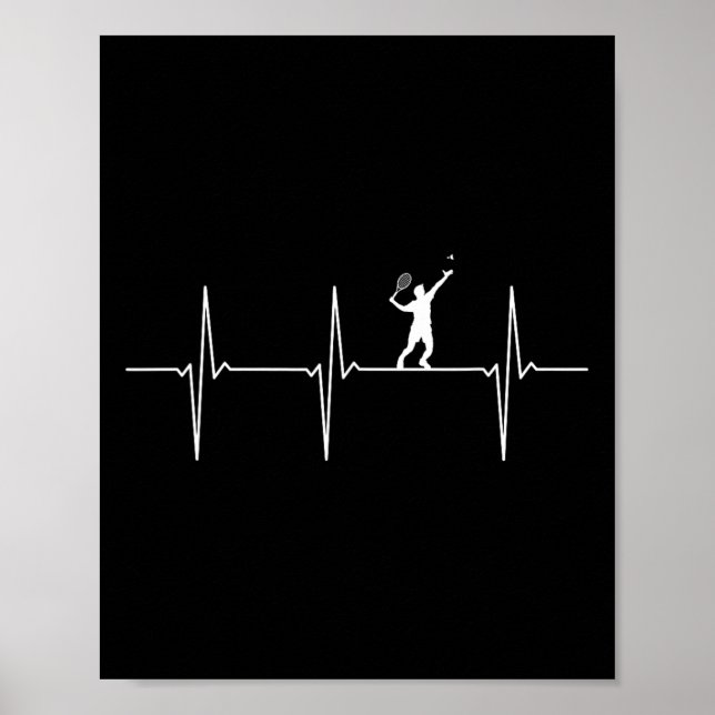Affiche Badminton Ecg fréquence de pulse de la navette (Devant)