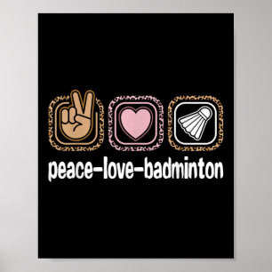Affiche Badminton Empreintes de léopard Filles Enfant Paix