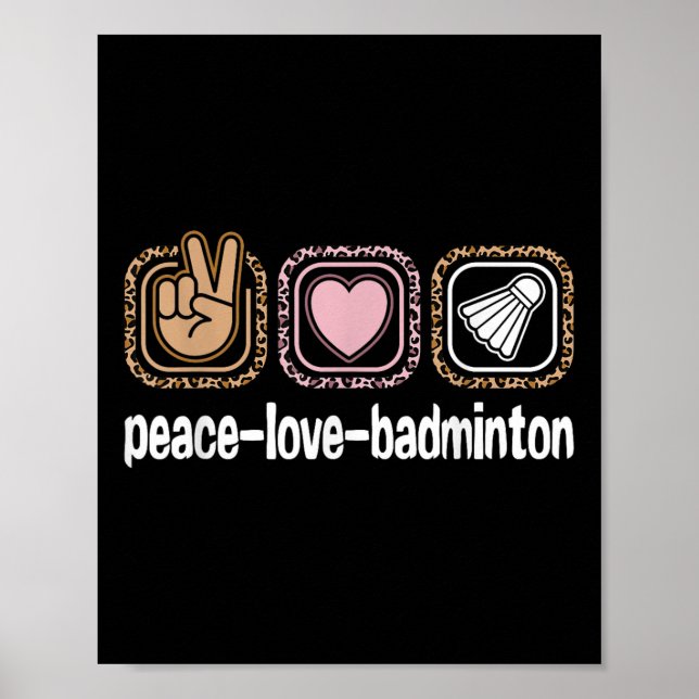 Affiche Badminton Empreintes de léopard Filles Enfant Paix (Devant)