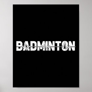 Affiche Badminton en navette - Joueur de terrain de raquet