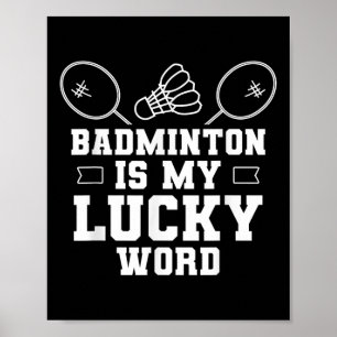 Affiche Badminton Est Ma Chance Word Team Coach Shutting J