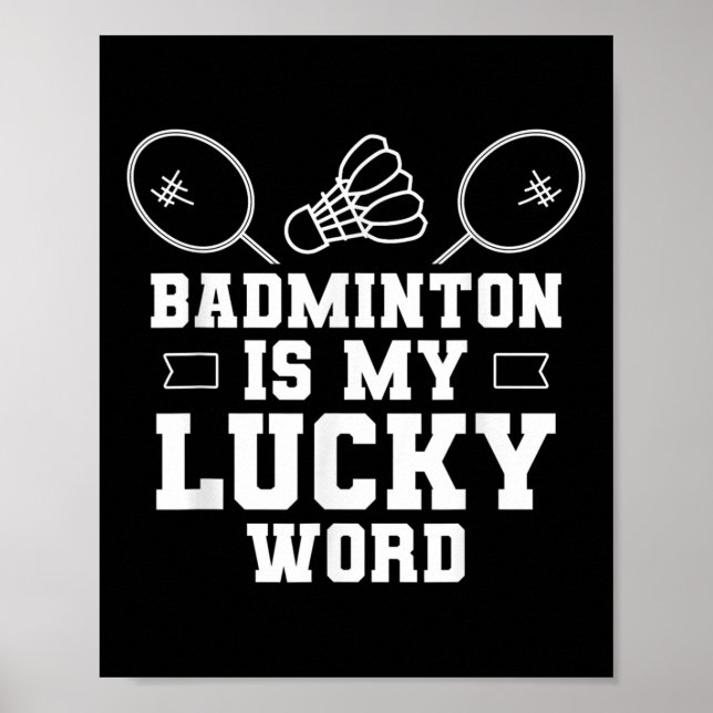 Affiche Badminton Est Ma Chance Word Team Coach Shutting J (Devant)
