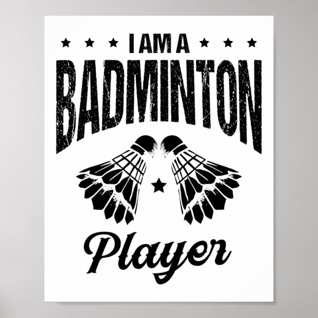 Affiche Badminton Est Ma Vie Badminton Player Shuttle (Devant)