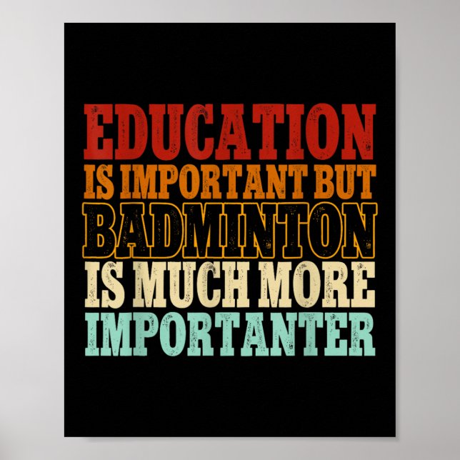 Affiche Badminton Est Une Navette Beaucoup Plus Importante (Devant)