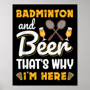 Affiche Badminton Et Bière Navette Amateur De Badminton