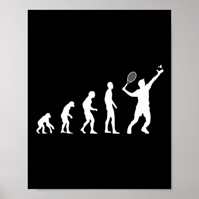Affiche Badminton Evolution Shuttle amusant (Devant)