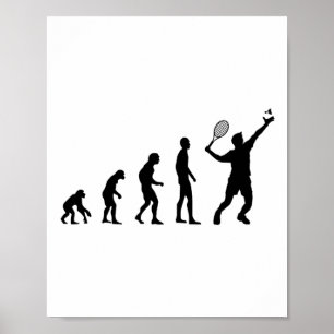 Affiche Badminton Evolution Shuttle amusant