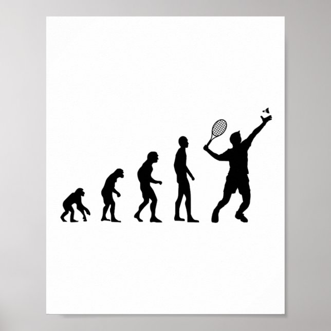 Affiche Badminton Evolution Shuttle amusant (Devant)