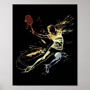 Affiche Badminton Femme Grafitti Jeu De Navette Pour Fille