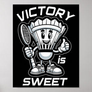 Affiche Badminton Forever Cartoon Shuttle Et Racket Graphe