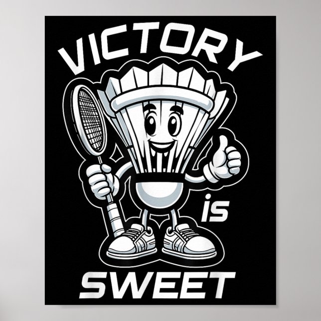Affiche Badminton Forever Cartoon Shuttle Et Racket Graphe (Devant)