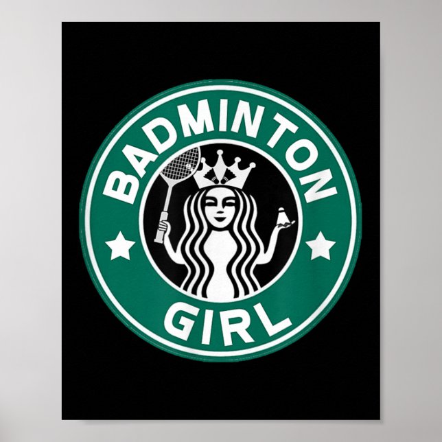 Affiche Badminton Girl For Teens On School Team Funny  (Devant)