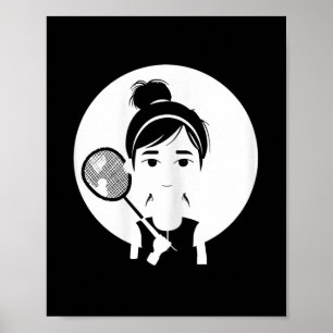 Affiche Badminton Girl Shuttle Player Pour Les Filles