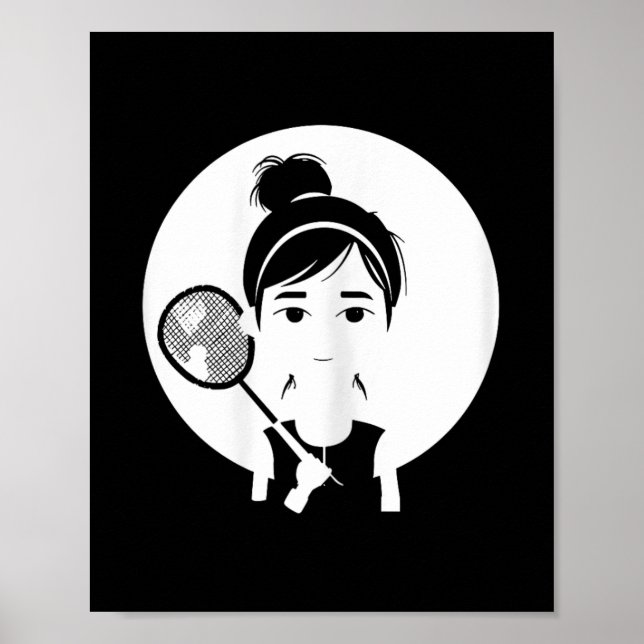 Affiche Badminton Girl Shuttle Player Pour Les Filles (Devant)