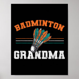 Affiche Badminton Grand-mère Birdie Femmes Badmint