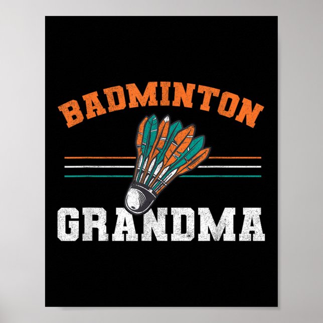 Affiche Badminton Grand-mère Birdie Femmes Badmint (Devant)