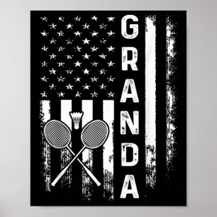 Affiche Badminton Granda American Flag Vintage Christmas X