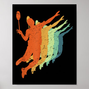 Affiche Badminton, Hommes Femmes Enfants, Rétro, Vintage,
