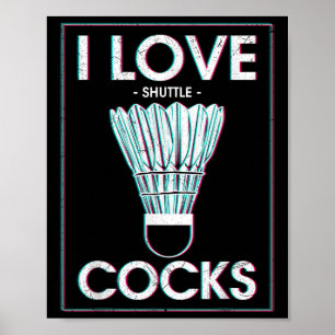 Affiche Badminton I Love S Badminton Joueur Badminton