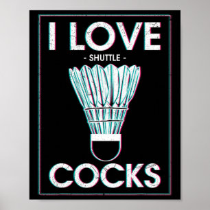 Affiche Badminton I Love S Badminton Joueur Badminton