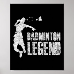 Affiche Badminton Legend _ Racket Shuttle _ Badminton Play