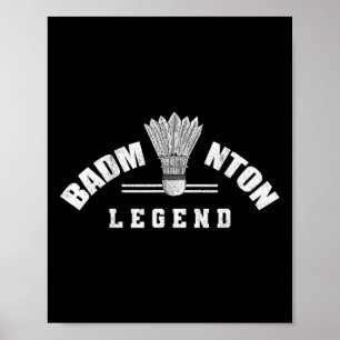 Affiche Badminton Legend Shuttle Birdie Badminton