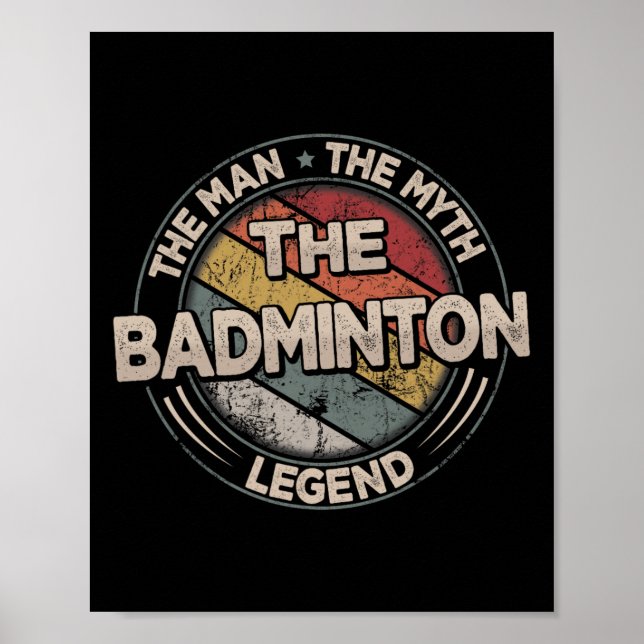 Affiche Badminton Legends Retro Shuttle Hommes's Badminto (Devant)