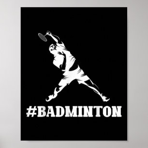 Affiche Badminton Lover Funny Sports Joueur Entraîneur Gra