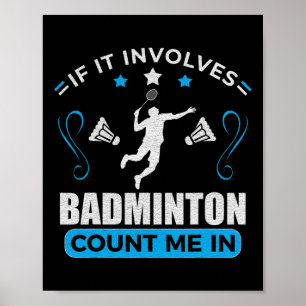 Affiche Badminton Lover - Joueur de Badminton
