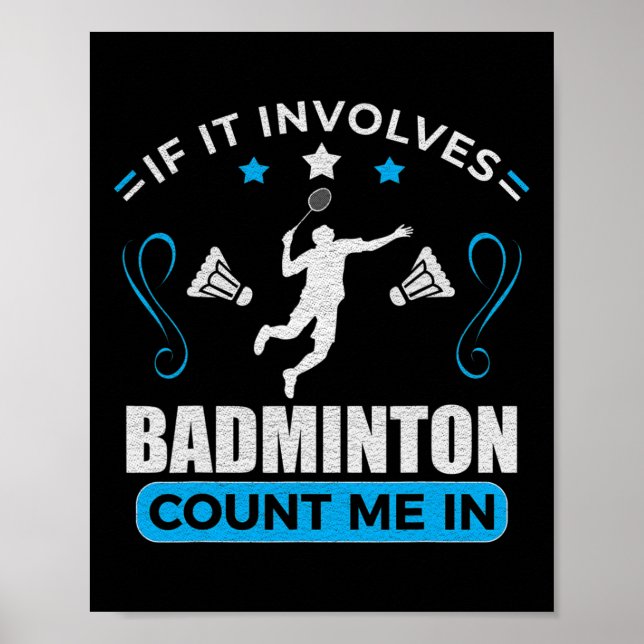 Affiche Badminton Lover - Joueur de Badminton (Devant)