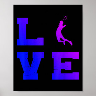 Affiche Badminton Mens Femmes Joueuse Badminton Navette