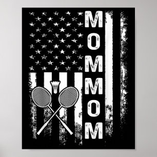 Affiche Badminton Mommom Drapeau Américain Noël Vintage X
