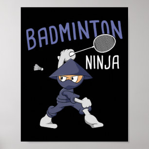 Affiche Badminton Ninja Kids Shuttle Boy Badminton