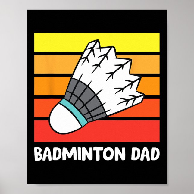 Affiche Badminton Papa Funny Badminton Père (Devant)