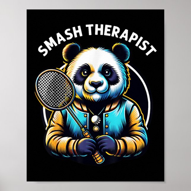 Affiche Badminton Player Pun Shuttle Smash Therapist Badmi (Devant)