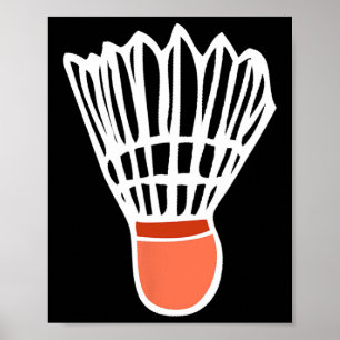 Affiche Badminton Player Racket Shuttle Illustration Sport