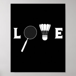 Affiche Badminton Player Racket Sports Shutting Funny Badm