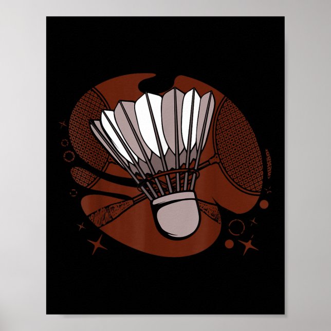 Affiche Badminton Player Sportsman Athlete Game Shuttle Lo (Devant)