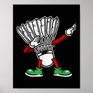 Affiche Badminton Racket Dabbing Joueur Badminton