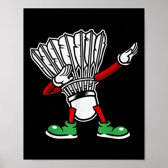 Affiche Badminton Racket Dabbing Joueur Badminton (Devant)