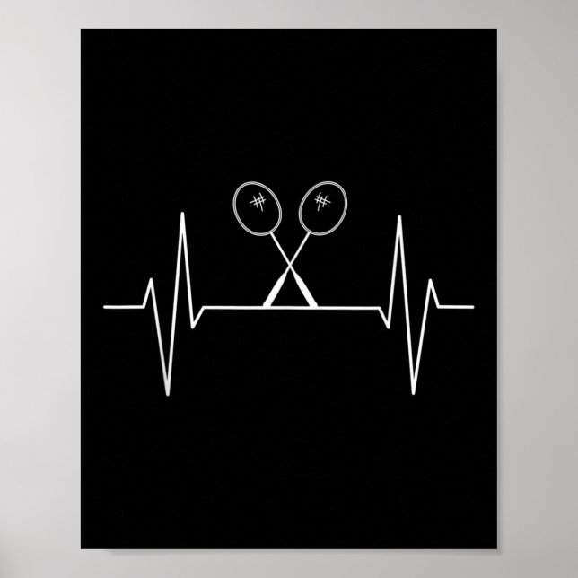 Affiche Badminton Racket Heartbeat Badminton Player, Shutt (Devant)