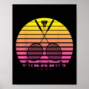 Affiche Badminton Racket Shutt Fun Sports Player Coach G