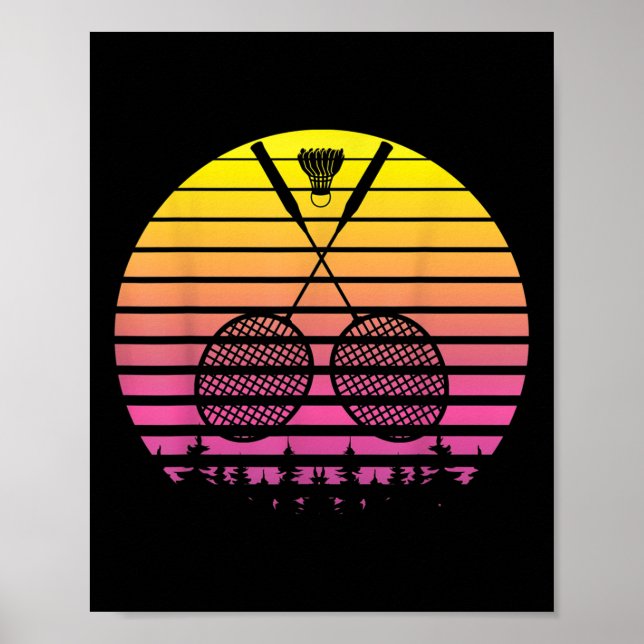 Affiche Badminton Racket Shutt Fun Sports Player Coach G (Devant)