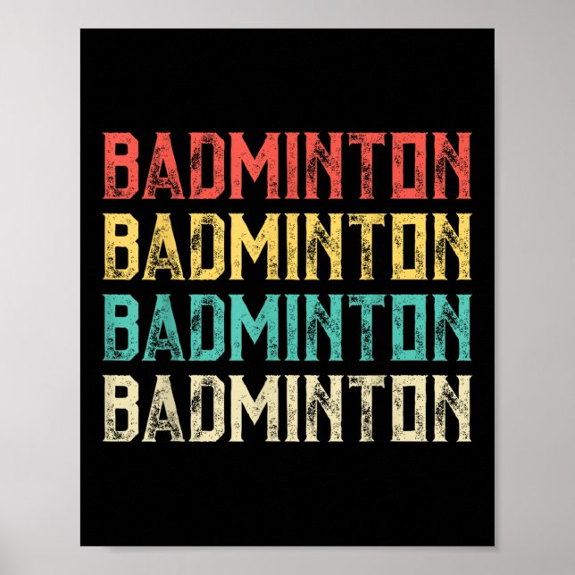 Affiche Badminton, Retro Vintage Badminton  (Devant)