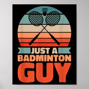 Affiche Badminton Rétro - Volant Vintage Juste Un Badminto
