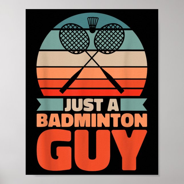 Affiche Badminton Rétro - Volant Vintage Juste Un Badminto (Devant)