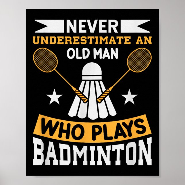 Affiche Badminton Shuttle Racket Badminton Player  (Devant)