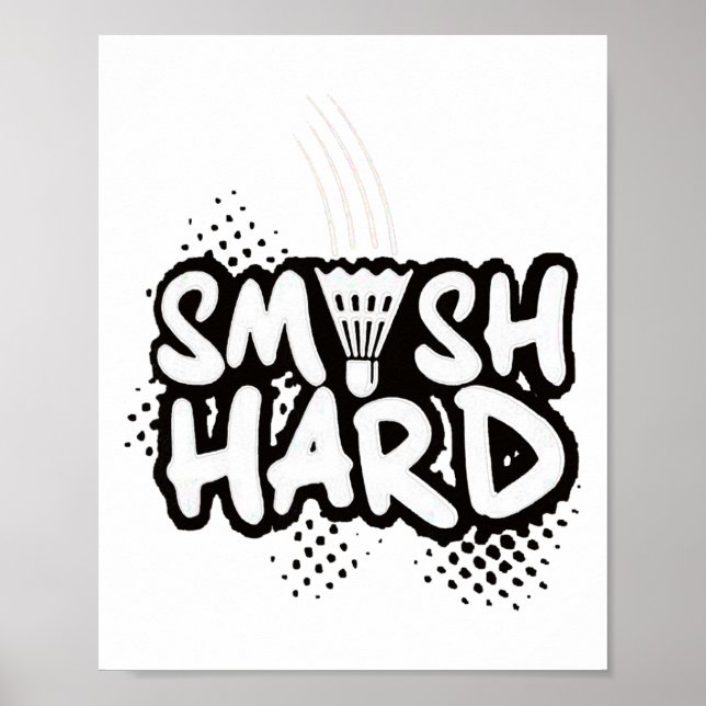 Affiche Badminton Smash Hard Champion Cadeau (Devant)