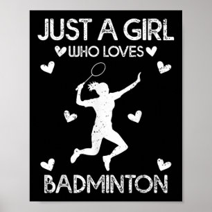 Affiche Badminton Sport Adulte Tee Juste Une Fille Qui Aim