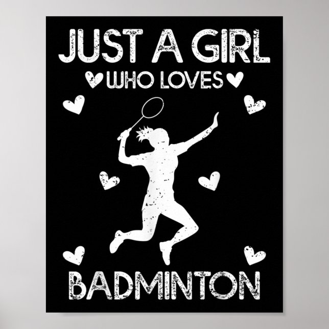 Affiche Badminton Sport Adulte Tee Juste Une Fille Qui Aim (Devant)